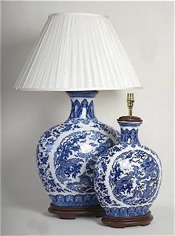 ALEXANDERS  BLUE DRAGON OVAL LAMP